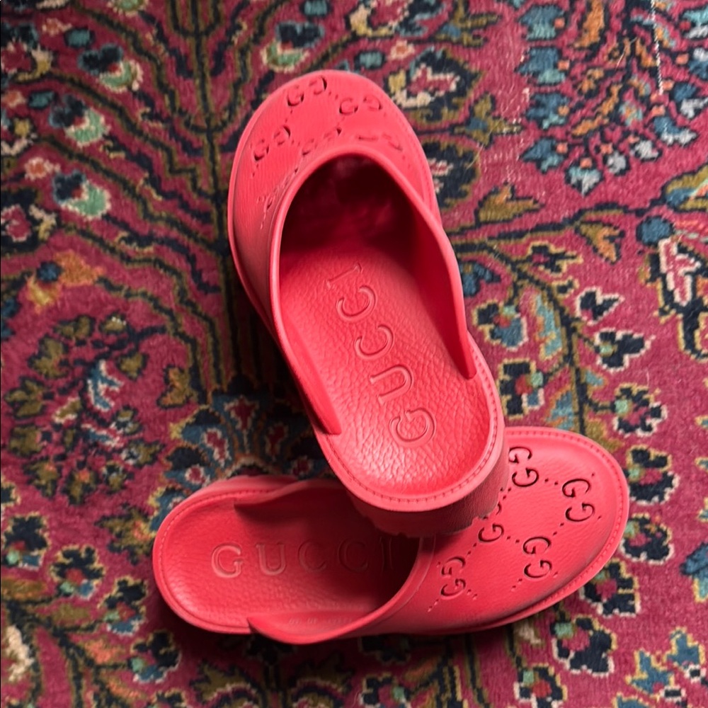 Gucci Rubber Platform Mules